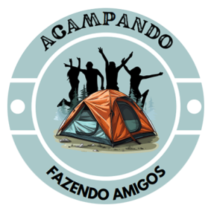 logo acampando fazendo amigos redondo